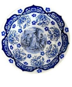 ظرف پایه دار چینی قلم آبی