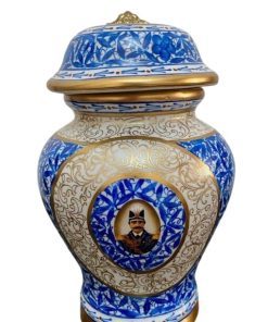 جینجرجار چینی قلم آبی طلاکوب