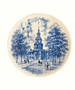 بشقاب دیوار کوب طرح منظره دور طلایی کد 1