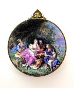 بشقاب دیوارکوب قاب برنجی طرح کلاسیک کد 7