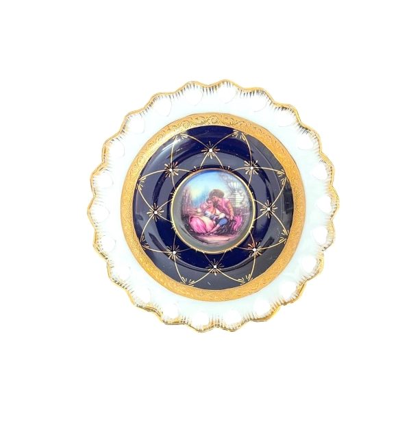 بشقاب دیوارکوب طرح لیلی و مجنون طلاکوب کد 2