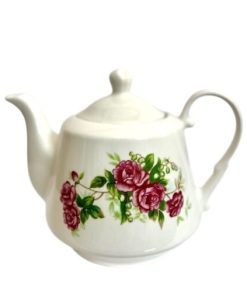 قوری چینی گلدار طرح فرانسوی