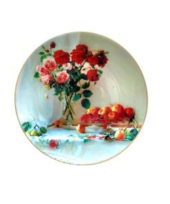 بشقاب دیوارکوب طرح گل کد 1 قطر 19