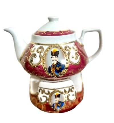 قوری و وارمر شاه عباسی قرمز طلاکوب