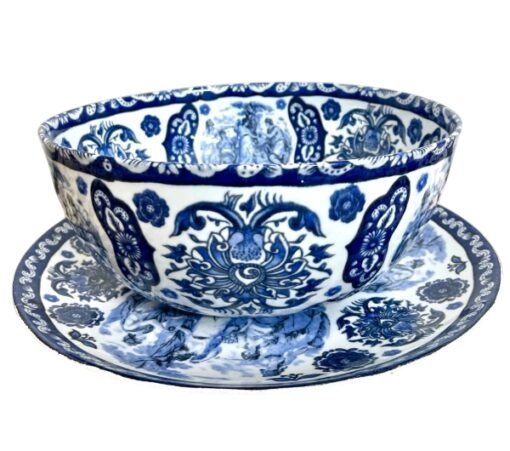 کاسه بشقاب بزرگ قلم آبی