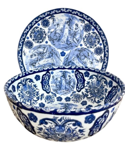 کاسه بشقاب بزرگ قلم آبی