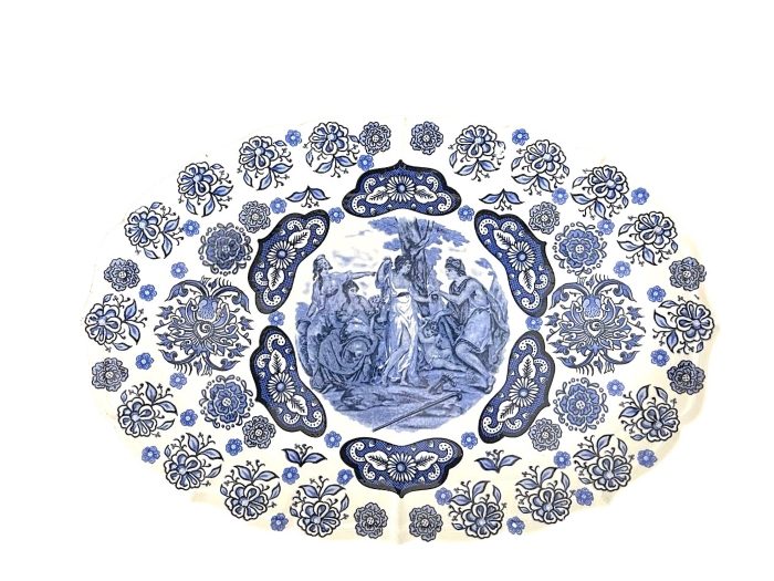 کاسه بشقاب بیضی قلم آبی - Image 2