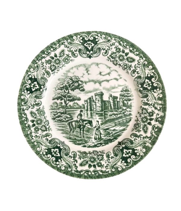 بشقاب دیوارکوب طرح لیلی و مجنون دور سبز کد 6