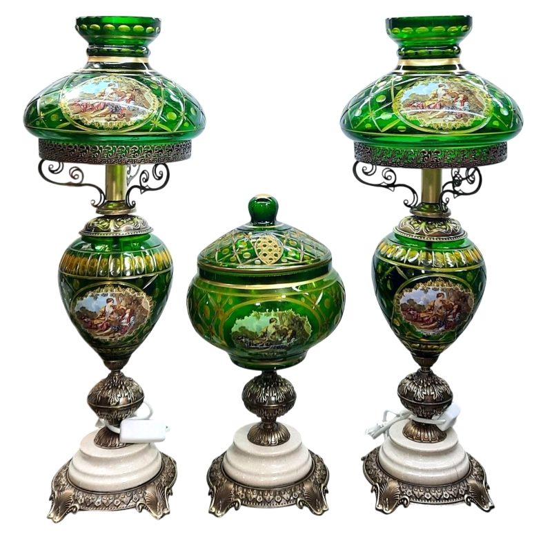 آباژور شیشه ای طرح رومئو و ژولیت | ست