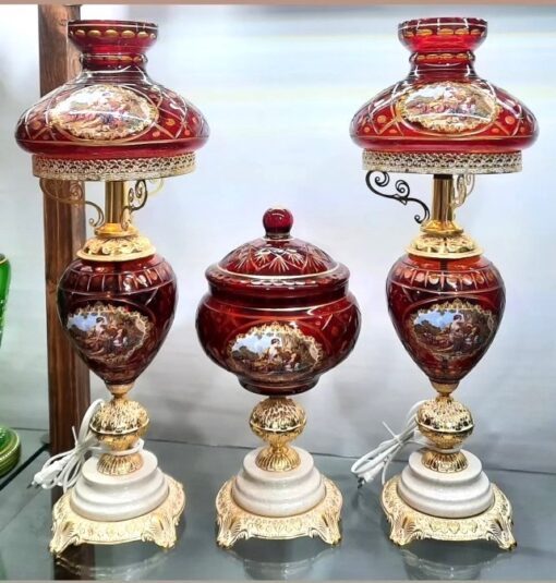 آباژور شیشه ای طرح رومئو و ژولیت | ست
