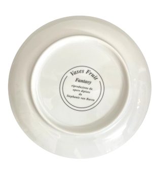 بشقاب دیوارکوب طرح گل دور آبی