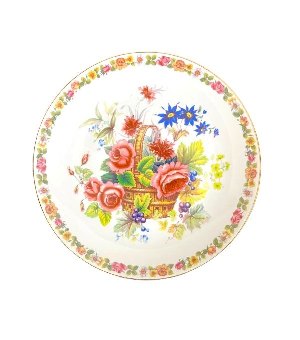 بشقاب دیوارکوب طرح گل قطر 21 کد 9