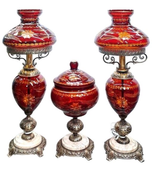 آباژور شیشه تراش خورده | ست کد 1