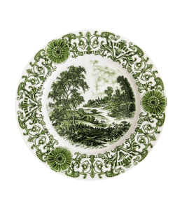 بشقاب دیوارکوب سبز قطر 25 طرح منظره