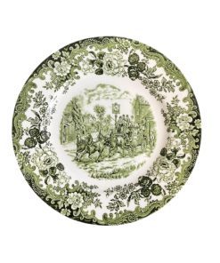 بشقاب دیوارکوب سبز طرح منظره قلعه