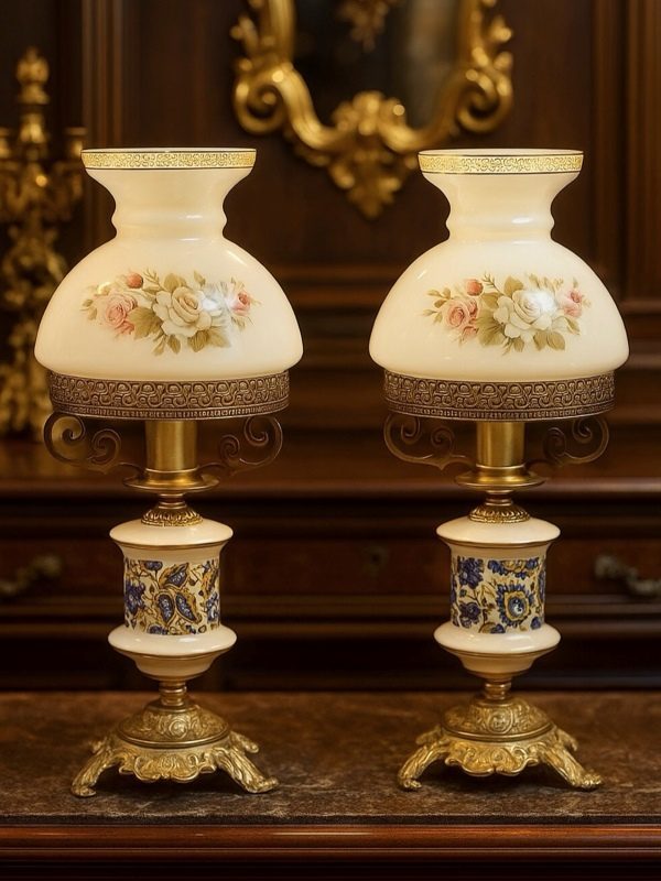 آباژور چینی قدیمی طلاکوب