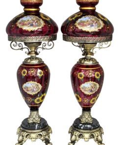 آباژور شیشه ای طرح لیلی و مجنون و آفتابگردان