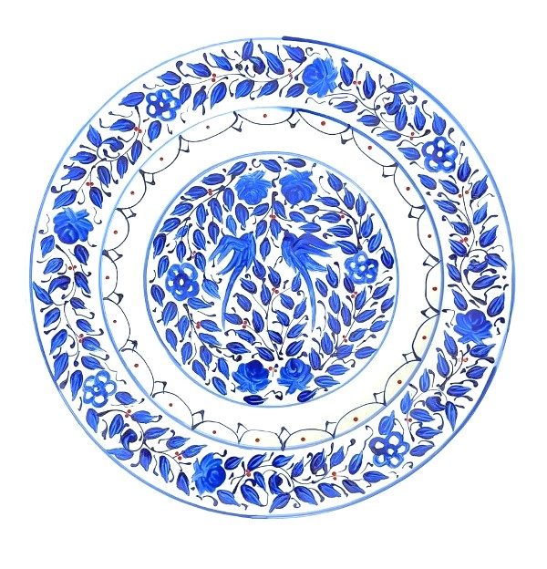 کاسه و بشقاب آبی گردنر قدیمی