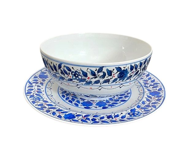 کاسه و بشقاب آبی گردنر قدیمی