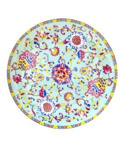 کاسه و بشقاب گل برجسته فیروزه ای