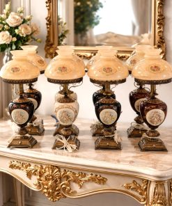 آباژور چینی طرح چراغ نفتی مدل چراغ دنسی طرح دو فرشته