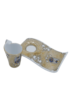 فنجان و نعلبکی شاه عباسی طلاکوب