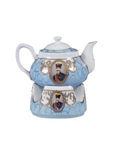 قوری و وارمر شاه عباسی آبی طلاکوب