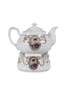 قوری و وارمر شاه عباسی سفید طلاکوب