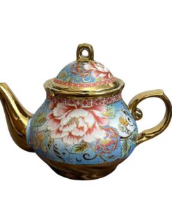 قوری چینی طلایی طرح دار
