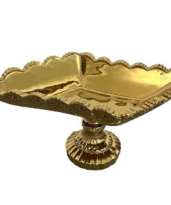 ظرف پایه دار طلایی