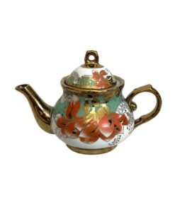 قوری چینی طلایی طرح دار