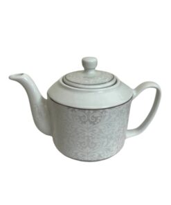 قوری چینی سفید و طوسی
