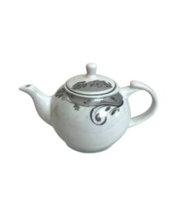 قوری چینی سفید و طوسی کد 2